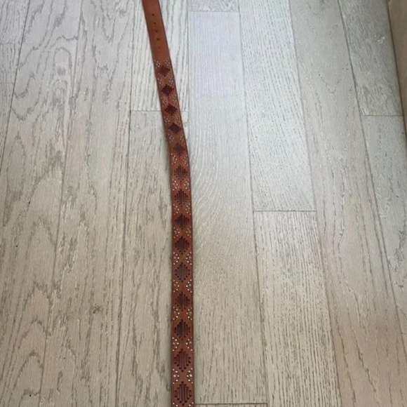 VINTAGE Abercrombie & Fitch genuine leather Studded Leather Belt New main image 9